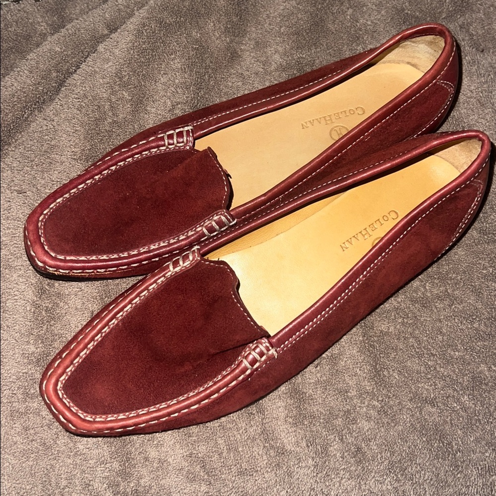 Cole Haan Red Suede Loafers